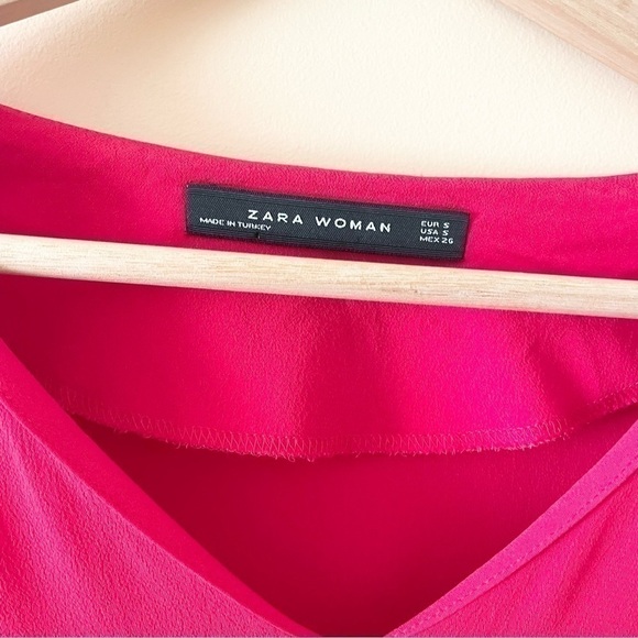 ZARA V Neck Flutter Sleeve Blouse - Picture 5 of 6